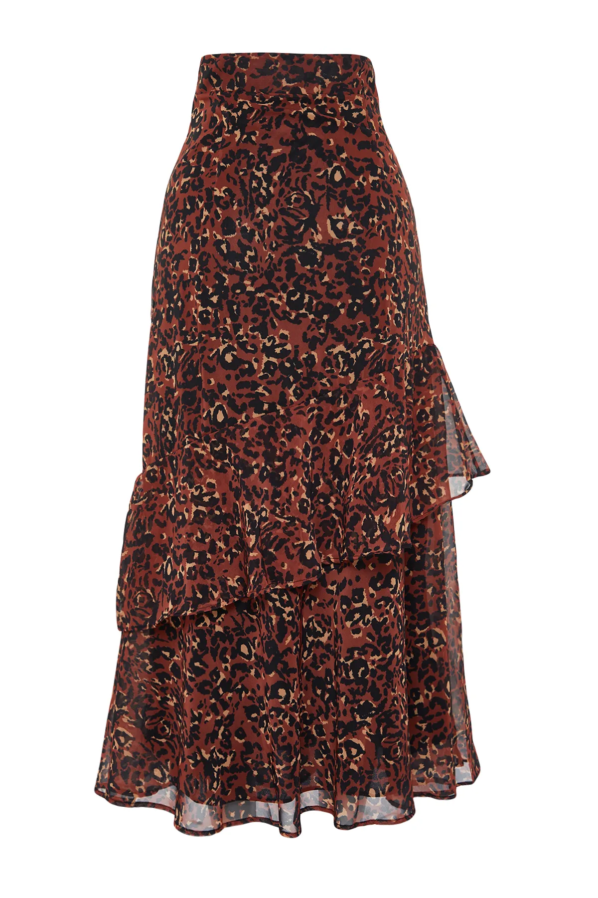 Trendyol Modest  Gefütterter gewebter Rock mit Fliesen-Tiermuster TCTAW24EE00020