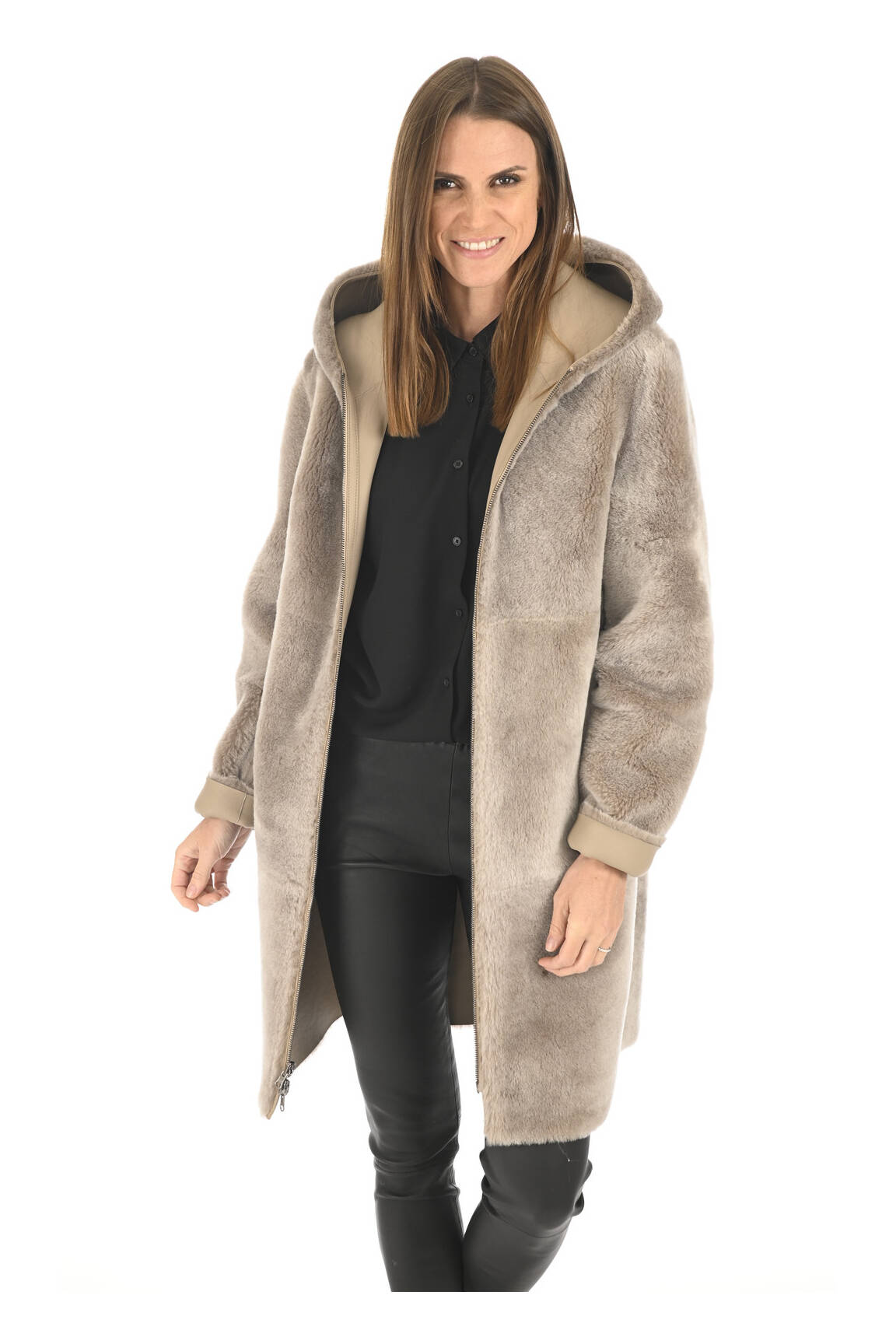 La Canadienne Manteaux Longs Femme couleur beige