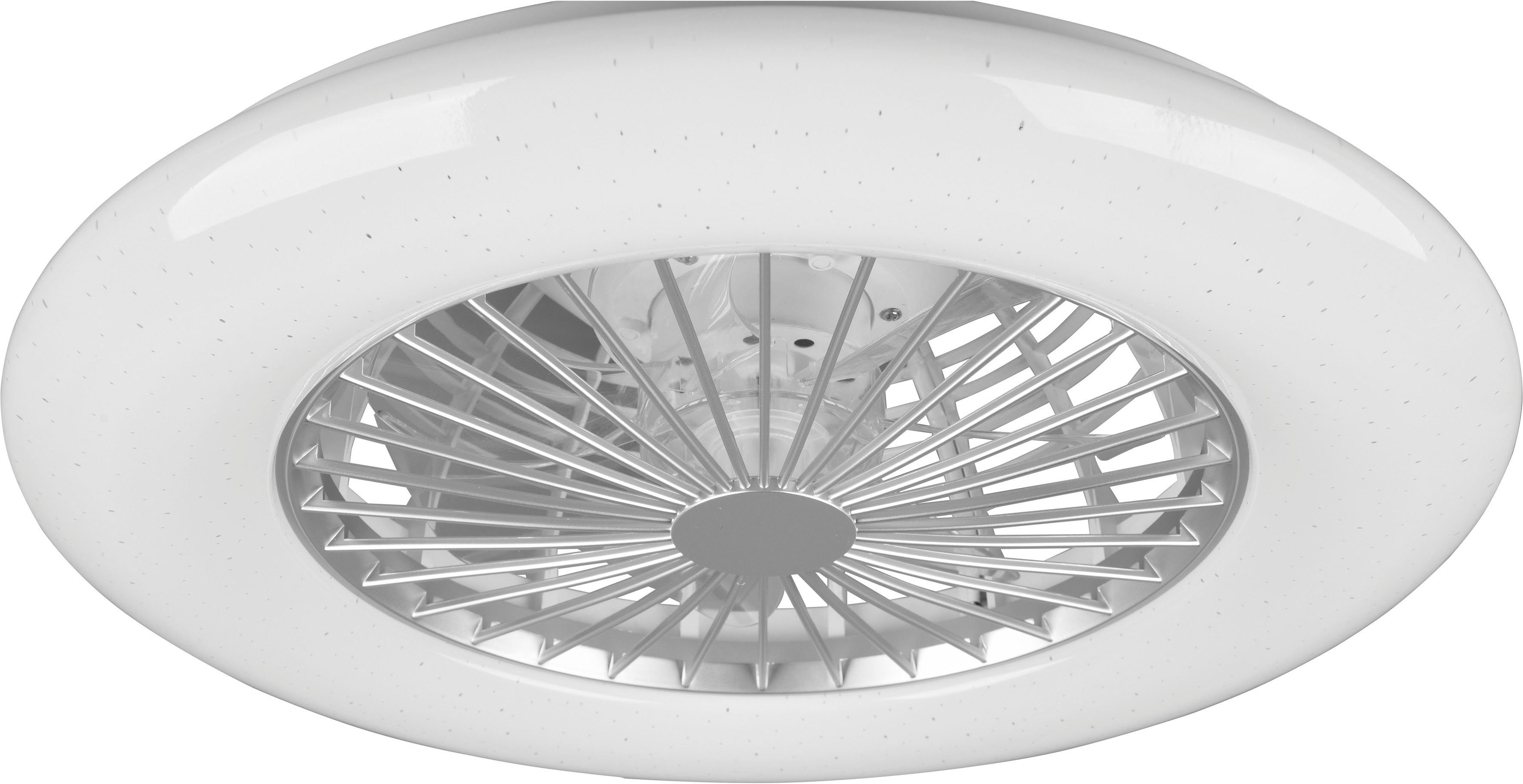TRIO Leuchten LED Deckenleuchte Stralsund, Farbwechsel, Memoryfunktion, Nachtlichtfunktion, Ventilatorfunktion, LED fest integriert, warmweiß - kaltweiß, Deckenventilator mit 3 Stufen, Fernbed., Lichtfarbe einstellbar, RGBW