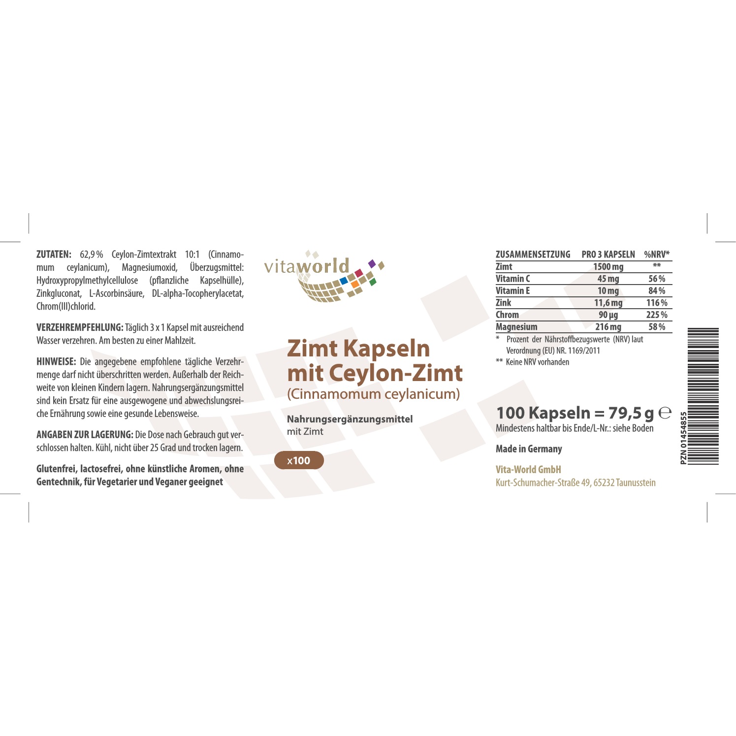 ZIMT 500 mg+Zink+Chrom Kapseln