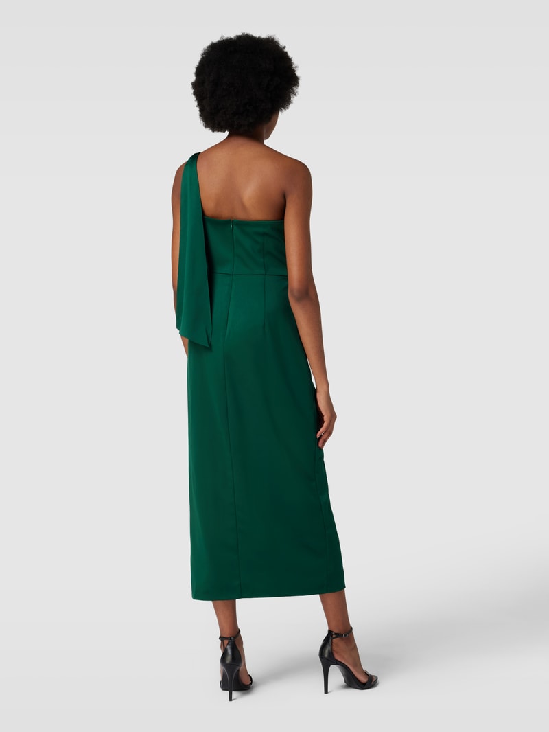 Abendkleid mit One-Shoulder-Träger in dunkelgrün