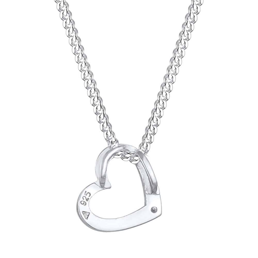 Elli Elli by Julie & Grace Collier Femme Coeur Cristal en Argent 925 Blanc, Collier ra collier