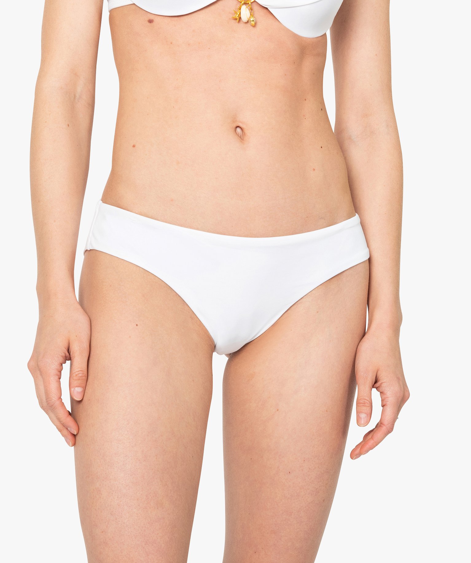 Bas de maillot de bain femme forme shorty uni blanc | GEMO