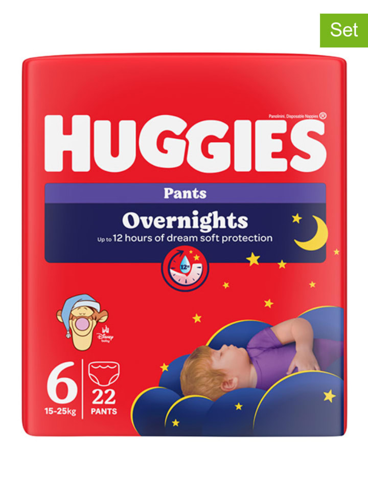 HUGGIES 4er-Set: Overnight-Höschenwindeln Gr. 6, 15-25 kg (4x 22 Stück) günstig kaufen onesize