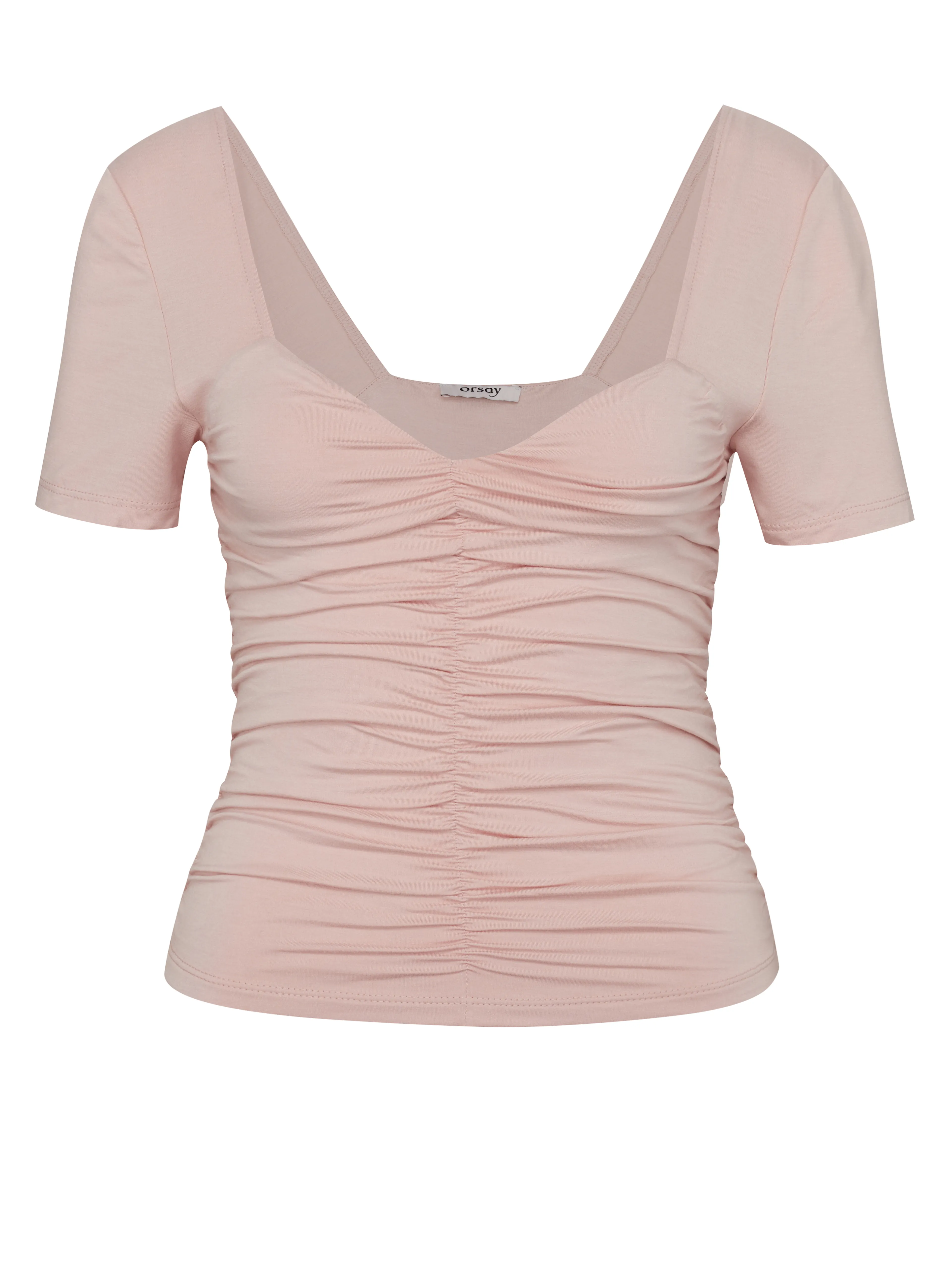 Hellrosa Damen-T-Shirt mit kurzen Ärmeln ORSAY