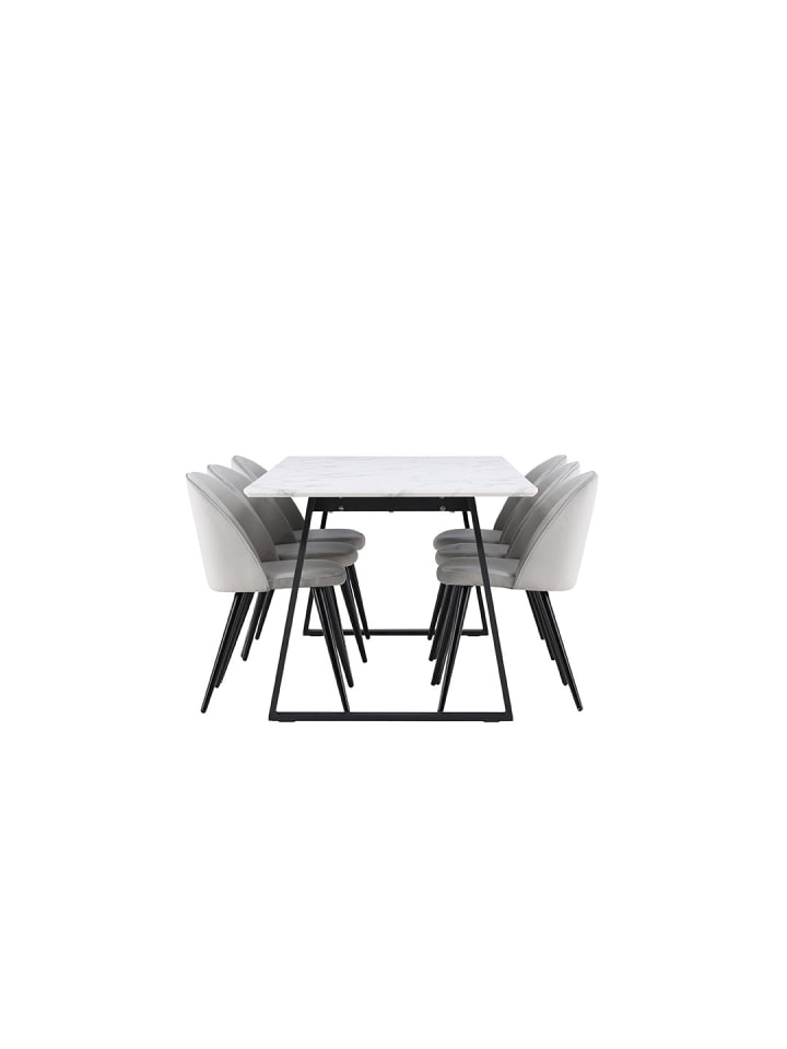 ebuy24 Essgruppe Malaga (7-teilig) Grau 200 x 90 cm günstig kaufen onesize