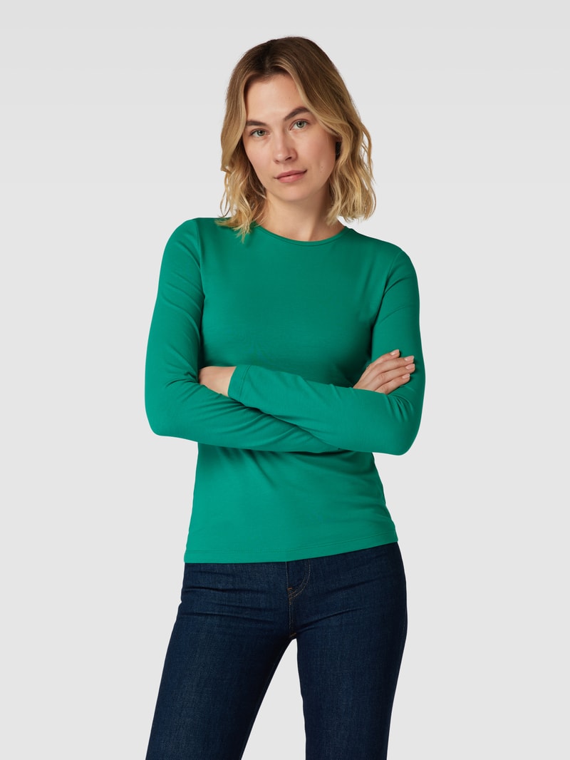 Longsleeve mit Rundhalsausschnitt Modell 'Smilla' in grün