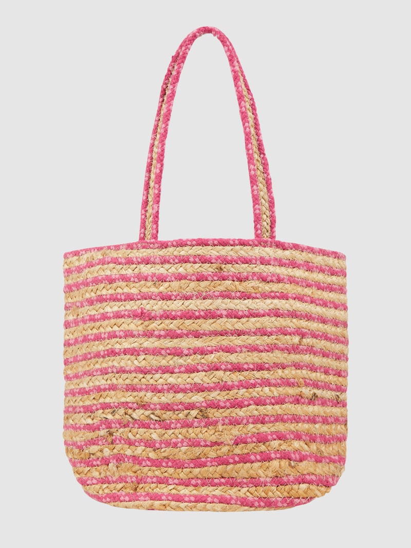 Shopper in Flecht-Optik in pink