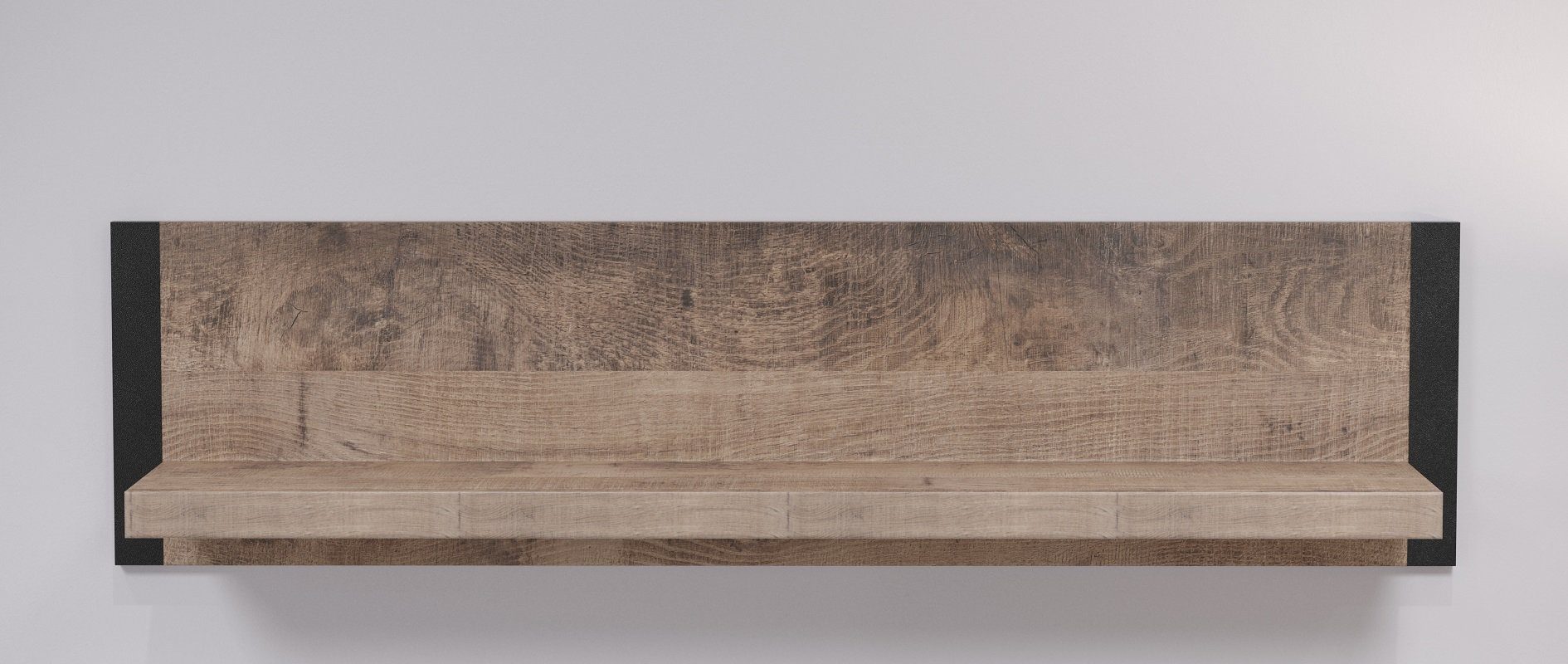 trendteam Wohnwand Wohnwand Anbauwand Emile 1, Eiche Tabak / Schwarz, 4-teilig, (4-St)