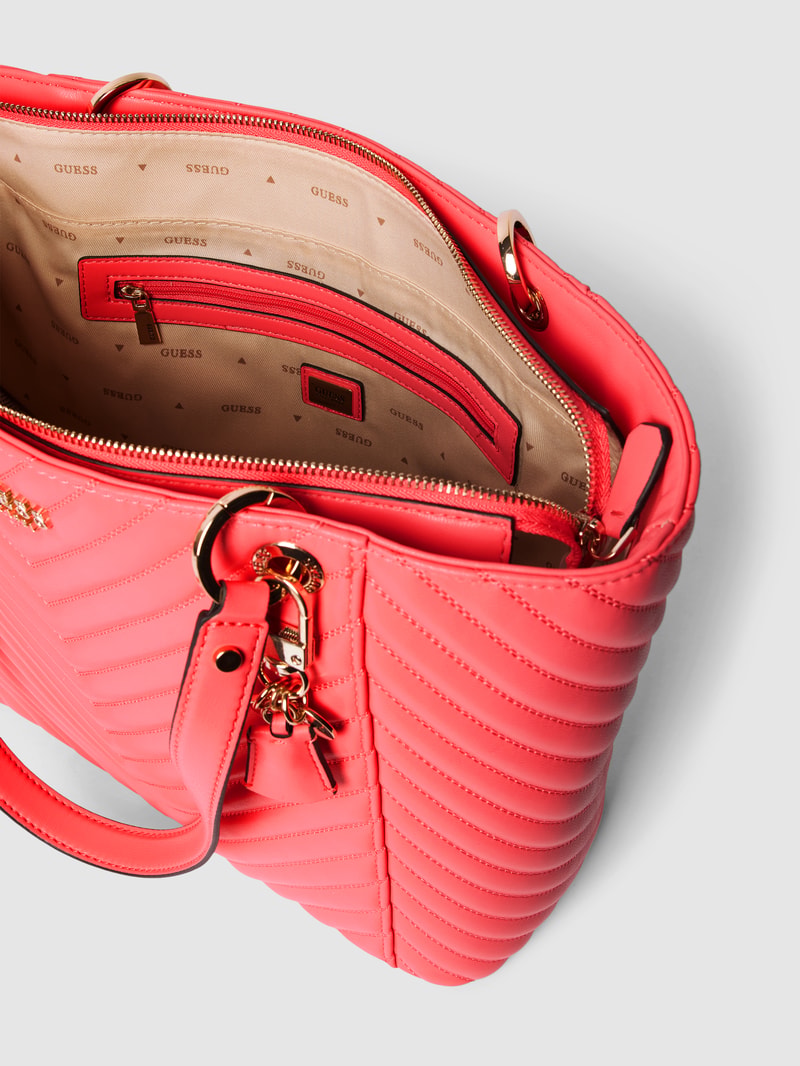 Handtasche mit Steppnähten Modell 'NOELLE' in koralle