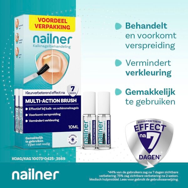 Nailner Multi-Action 2-in-1 -kynsisienen hoitoharja lääkinnällinen laite - 10 ml