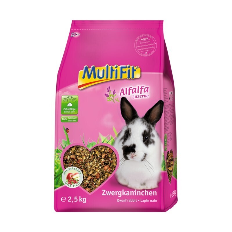 MultiFit Hauptfutter MultiFit für Zwergkaninchen mit Alfalfa 2,5 kg