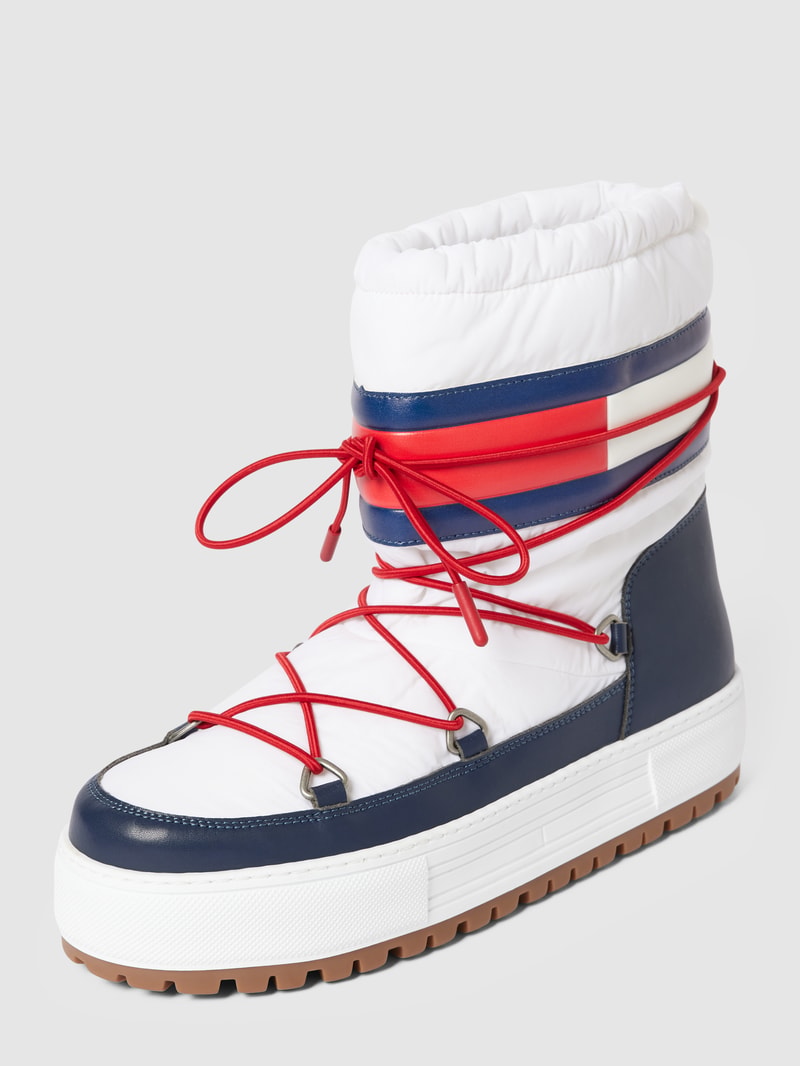Schnürstiefel mit Logo-Details Modell 'SNOWBOOT LOW' in weiß