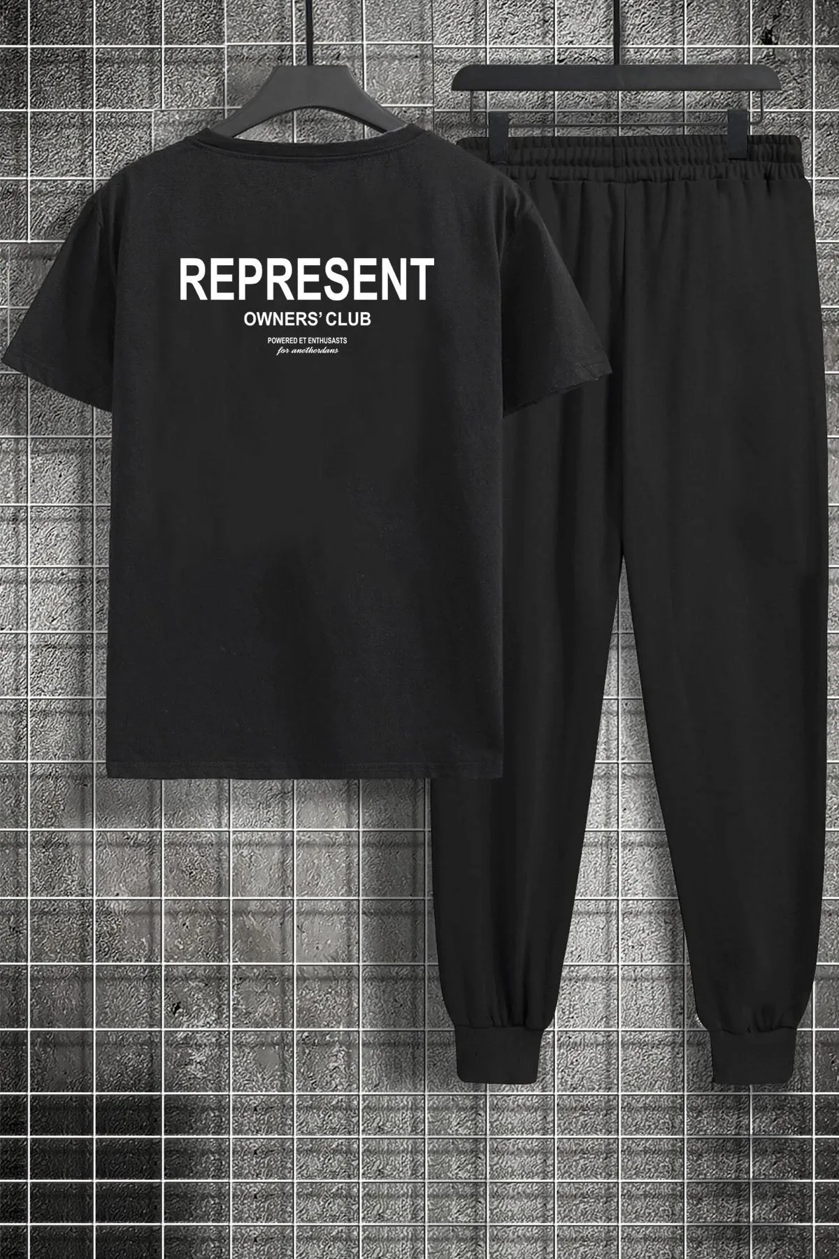 uyguntarz  Bedrucktes zweiteiliges Unisex-Trainingsanzugset von Represent