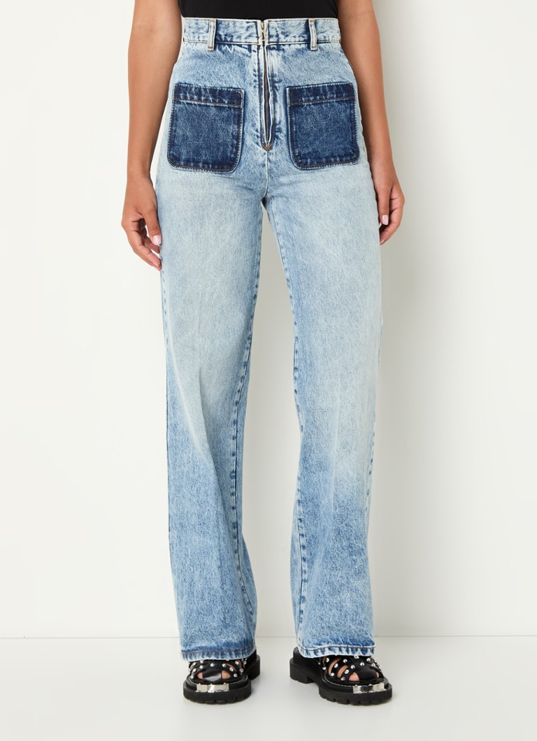 Sandro high-waist straight-leg jeans with a light wash