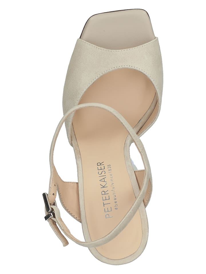 PETER KAISER Leder-Sandaletten in Beige günstig kaufen
