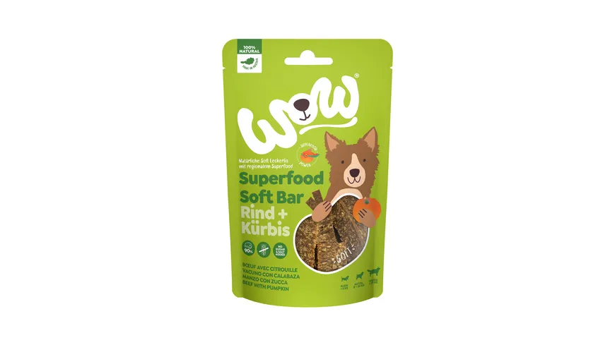 WOW Hundesnack Superfood Soft Bar Rind 150 g