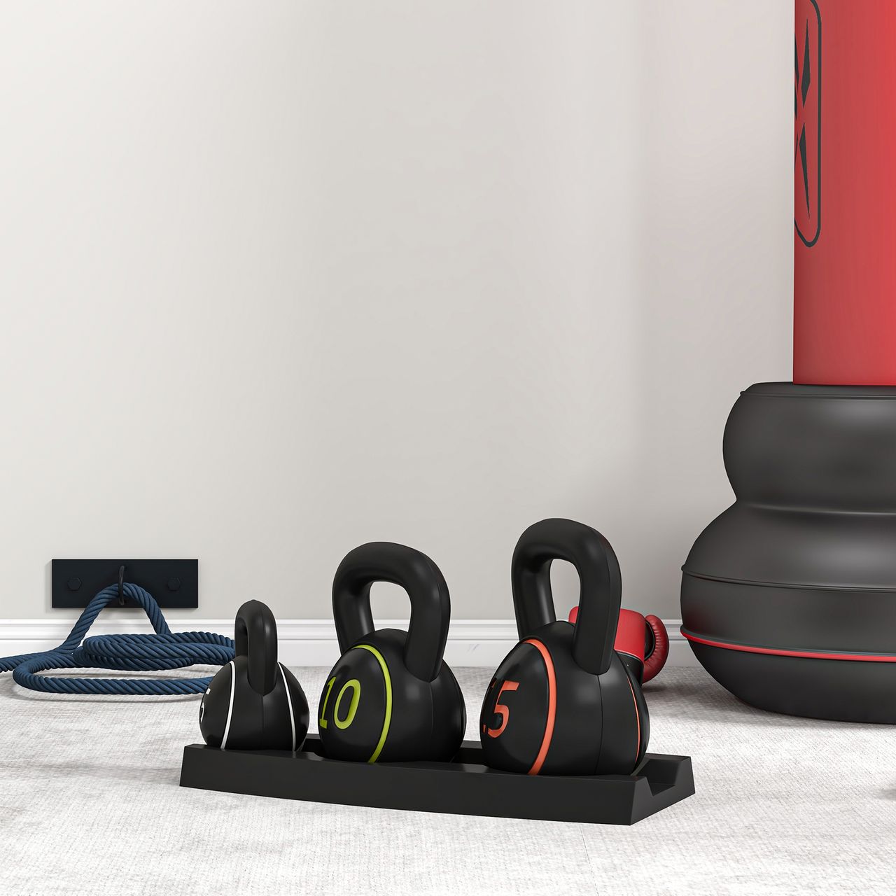 SPORTNOW SPORTNOW Kettlebell 3er Set, 2,2kg, 4,5kg, 6,8kg Kugelhantel, für Gymnastik
