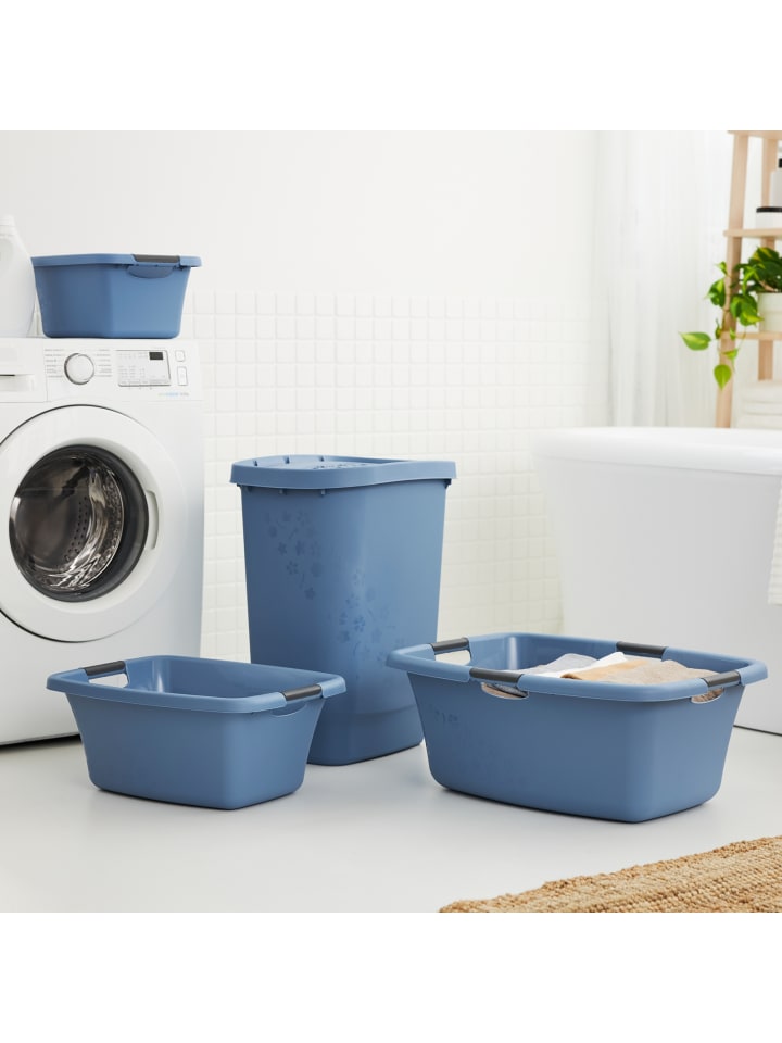 Rotho Flowers Wäschewanne 50l mit 4 Griffen, Kunststoff (PP) in Horizontblau günstig kaufen onesize