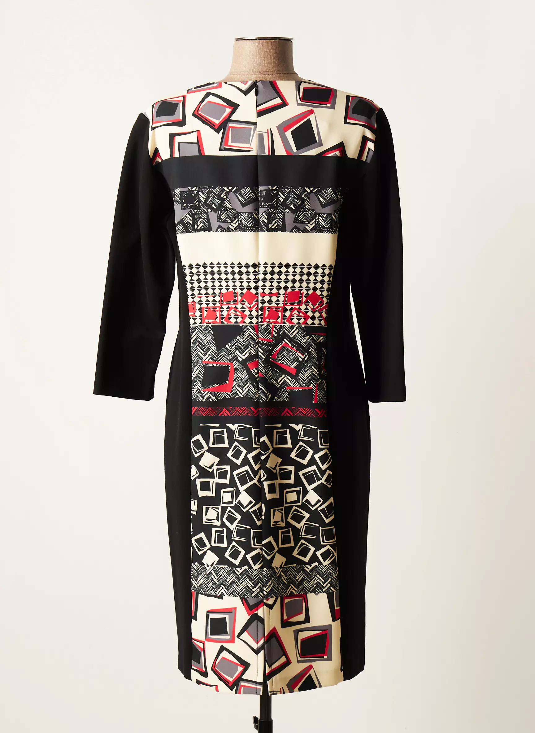 Gevana Robes Mi Longues Femme couleur noir