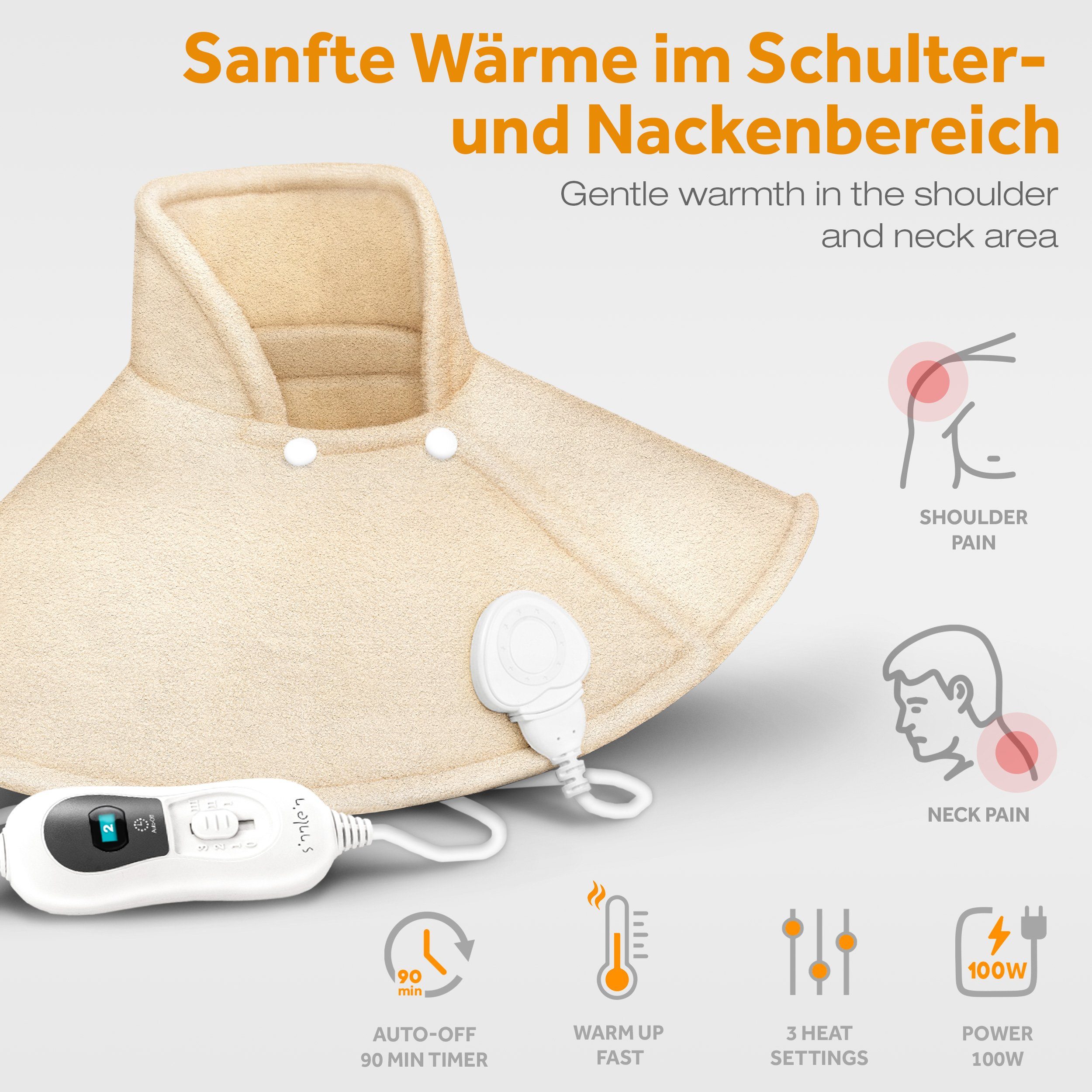sinnlein Heizkissen sinnlein Heizkissen elektrisch Wärmekissen Nacken, Schulter, Nacken und Rücken, 3 Temperaturstufen & Abschaltautomatik