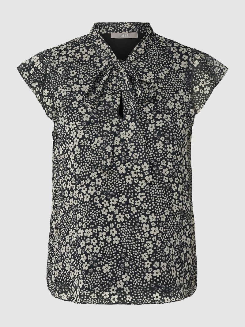 Blusenshirt mit floralem Muster in schwarz