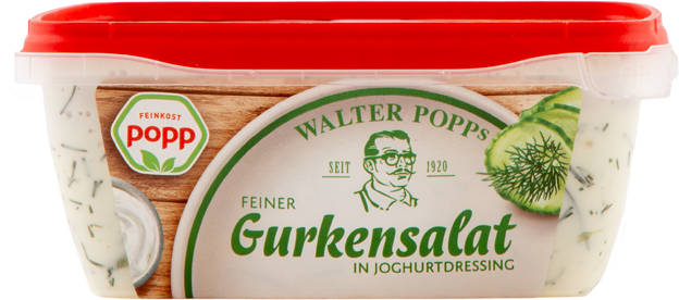 Popp Gurkensalat in Joghurtdressing