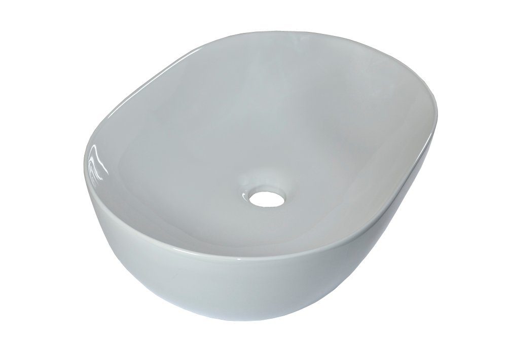 Preero Aufsatzwaschbecken Aufsatzwaschbecken Keramik,oval,49x35cm Waschbecken klein