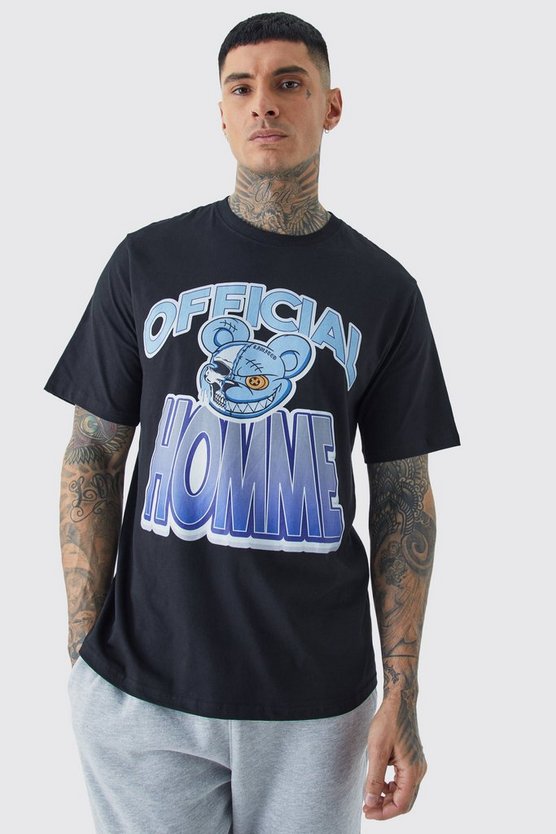 Tall T-Shirt mit Official Homme Print