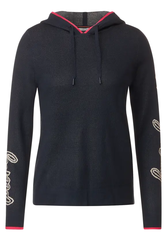 CECIL Jacquard Hoodie Pullover