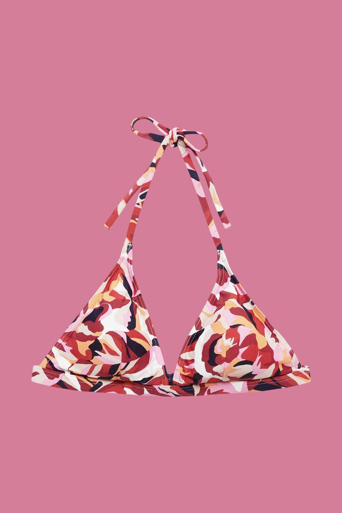 Neckholder-Bikinitop mit floralem Print