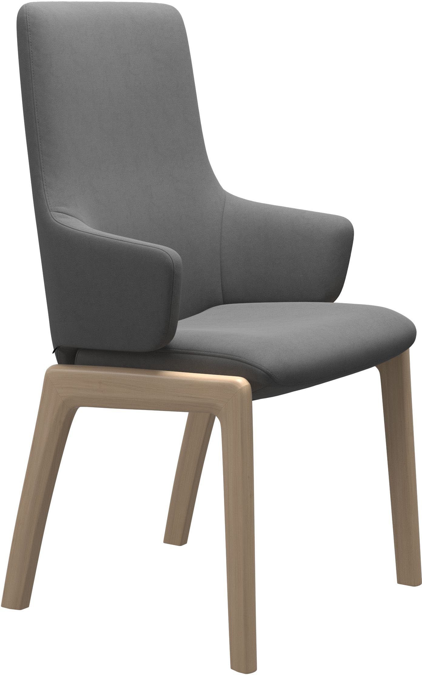 Stressless® Polsterstuhl Laurel, High Back mit Armlehne, Größe L, mit abgerundeten Beinen in Schwarz
