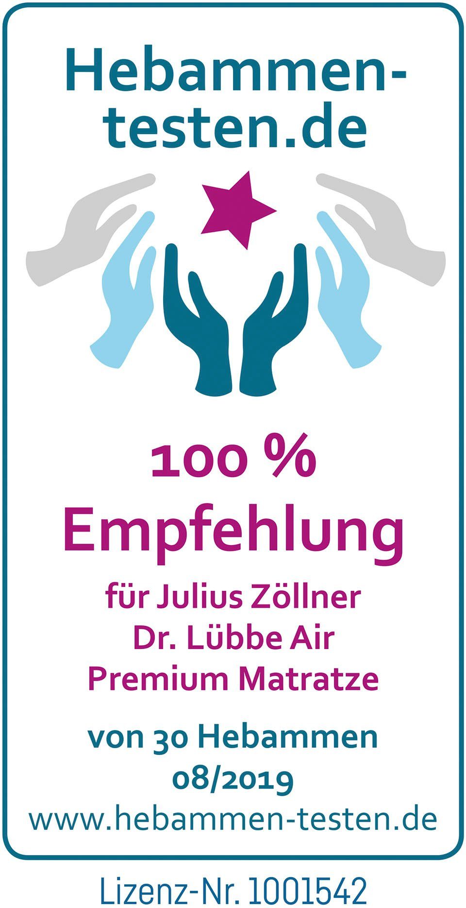 Babymatratze Dr. Lübbe Air Premium, Julius Zöllner, 10 cm hoch, Hergestellt in Deutschland!