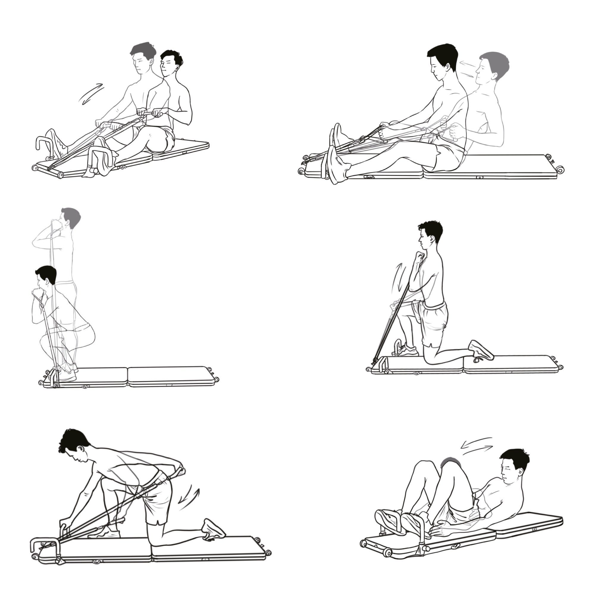 AsVIVA Multitrainer Multifunktionales 30 in 1 Fitness-Board AsVIVA FB1, 3 Widerstandsbänder mit Stärkegraden, kompaktes Design, klappbar