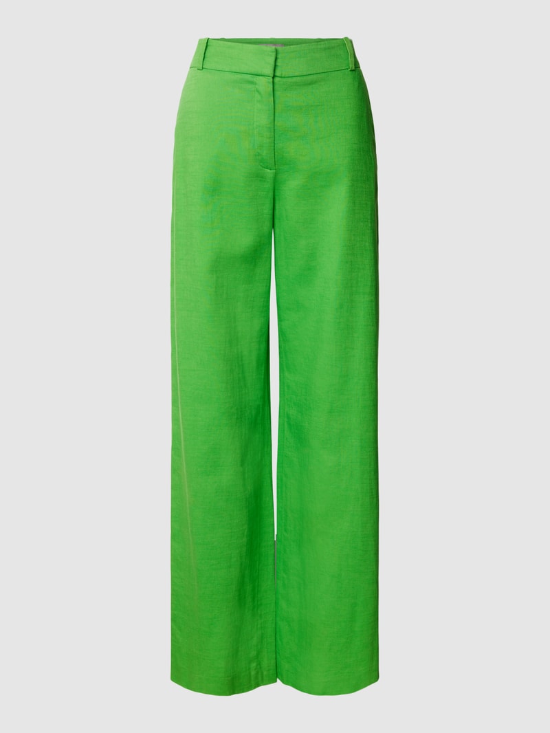 Stoffhose mit Haken- und Reißverschluss in grün