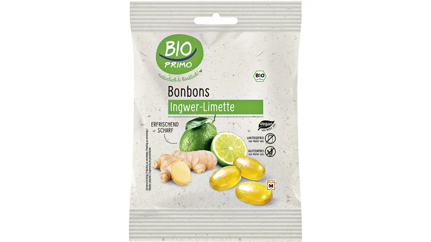 BIO PRIMO Bio Ingwer-Limette-Bonbons 60 g