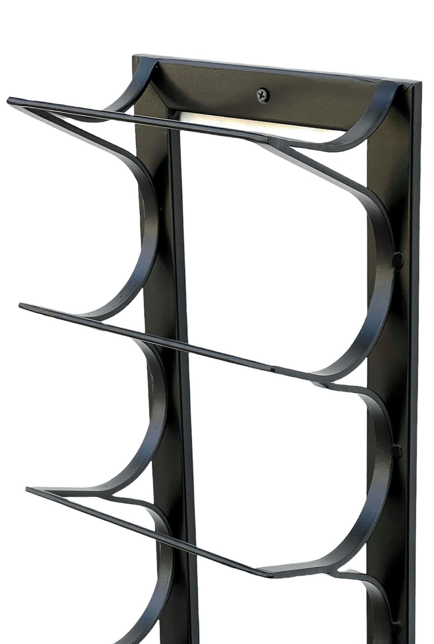 DanDiBo Weinregal Flaschenregal Etude Wand & Stand Metall Schwarz 96318 Flaschenständer für 8 Flaschen Regal Flaschenhalter Weinflaschenregal, Echter Hingucker für alle Weinfans / Tolles Geschenk