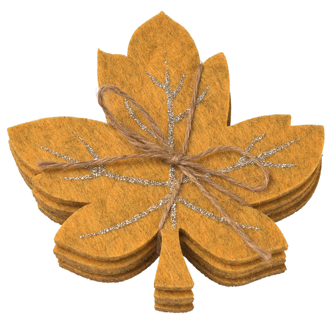4 Filzuntersetzer in Blatt-Form