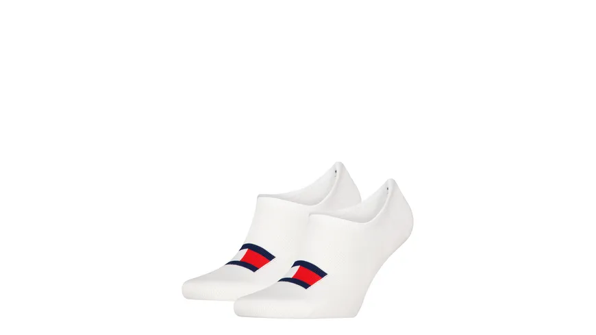TOMMY HILFIGER Unisex Füßlinge TJ Flag 2er Pack white