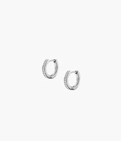 Fossil Creolen-Ohrringe Ellis Pavé Glitz Edelstahl