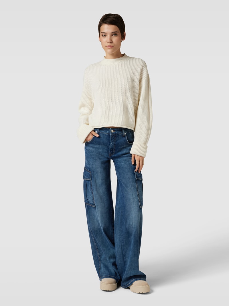 Bootcut Jeans mit Cargotaschen Modell 'AIMEE' in blau