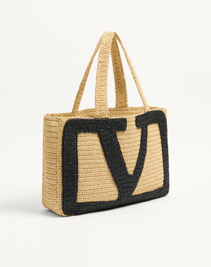 Valentino Garavani Viva Superstar Stor Raffia indkøbstaske
