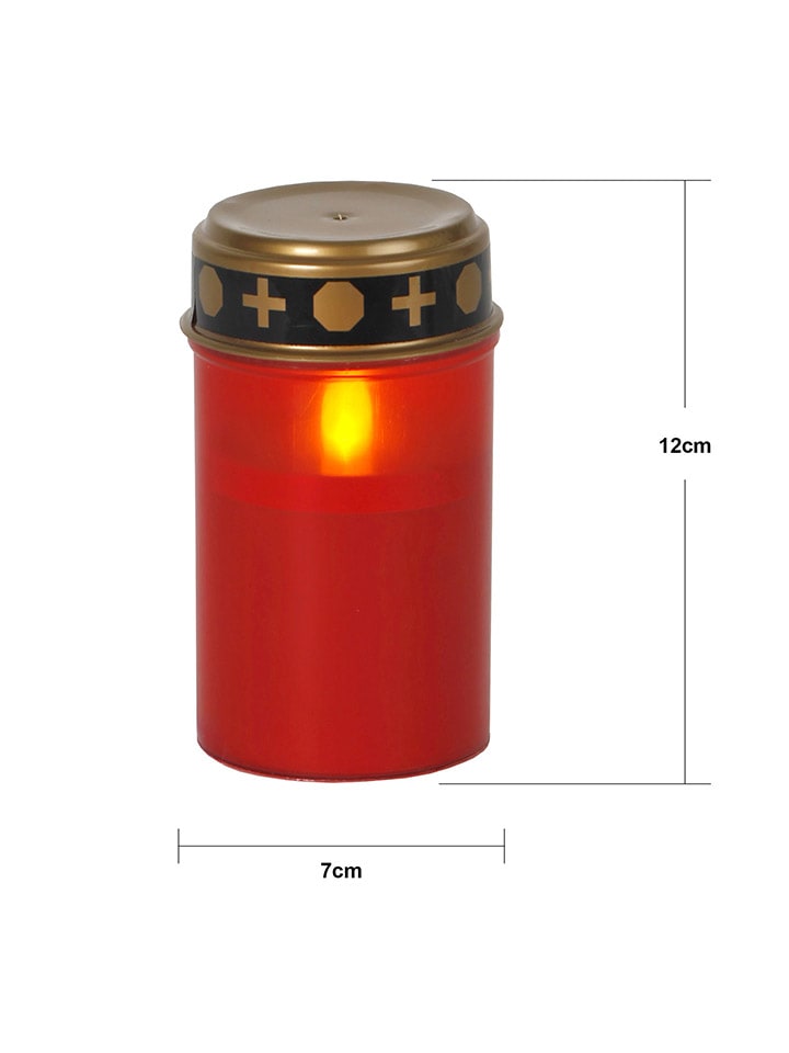 STAR Trading 4er-Set: LED-Grablichter ''Serene'' in Rot/ Gold - (H)12 x Ø 7 cm günstig kaufen onesize