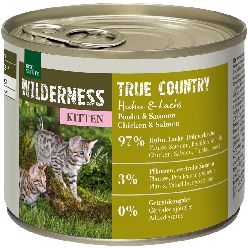 REAL NATURE Nassfutter REAL NATURE WILDERNESS Kitten True Country Huhn & Lachs 24x200 g