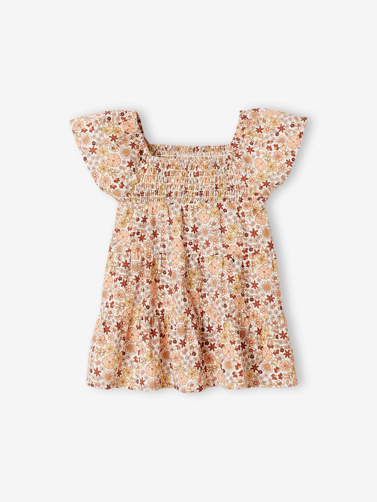 Vertbaudet Gesmoktes Baby Kleid - wollweiß