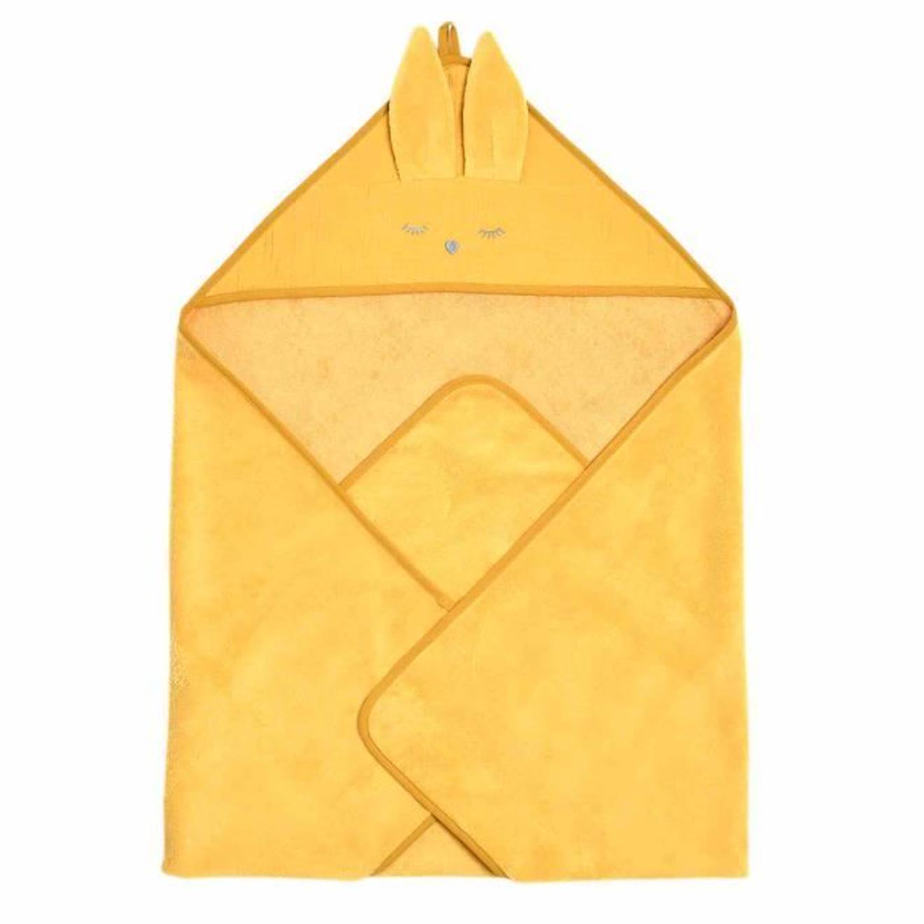 Cape de bain en bambou et gaze de coton
