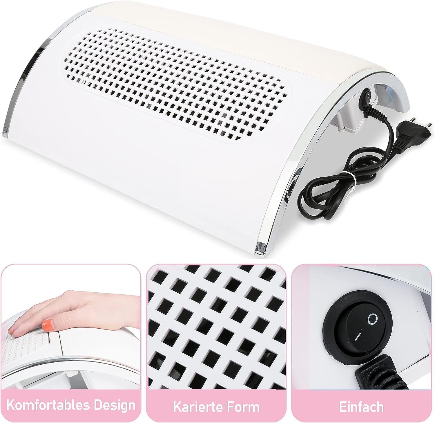 Hikeren Maniküre-Pediküre-Set Nagelstaubsauger,40W Nagelstaubsammler Mit 2 Staub Tasche und 3 Lüfter