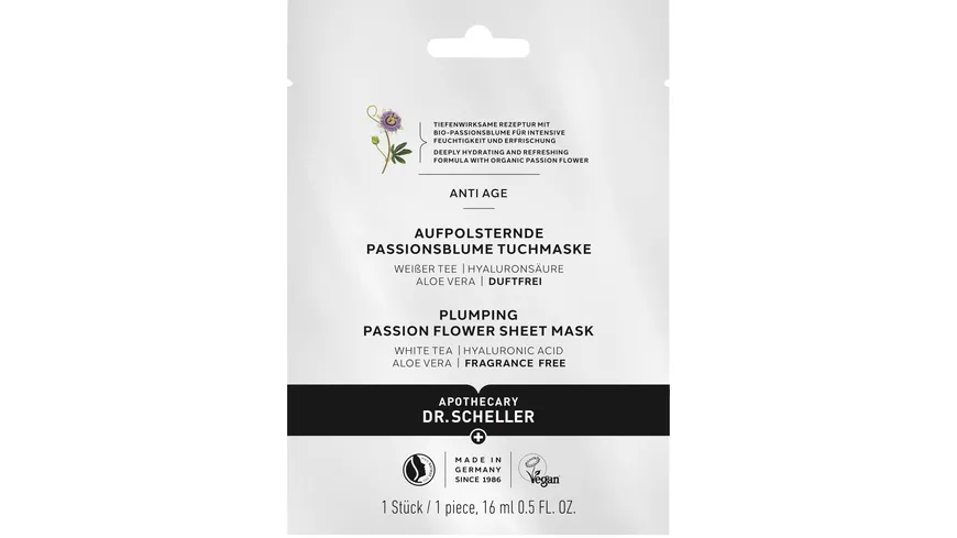 DR.SCHELLER Aufpolsternde Passionsblume Tuchmaske