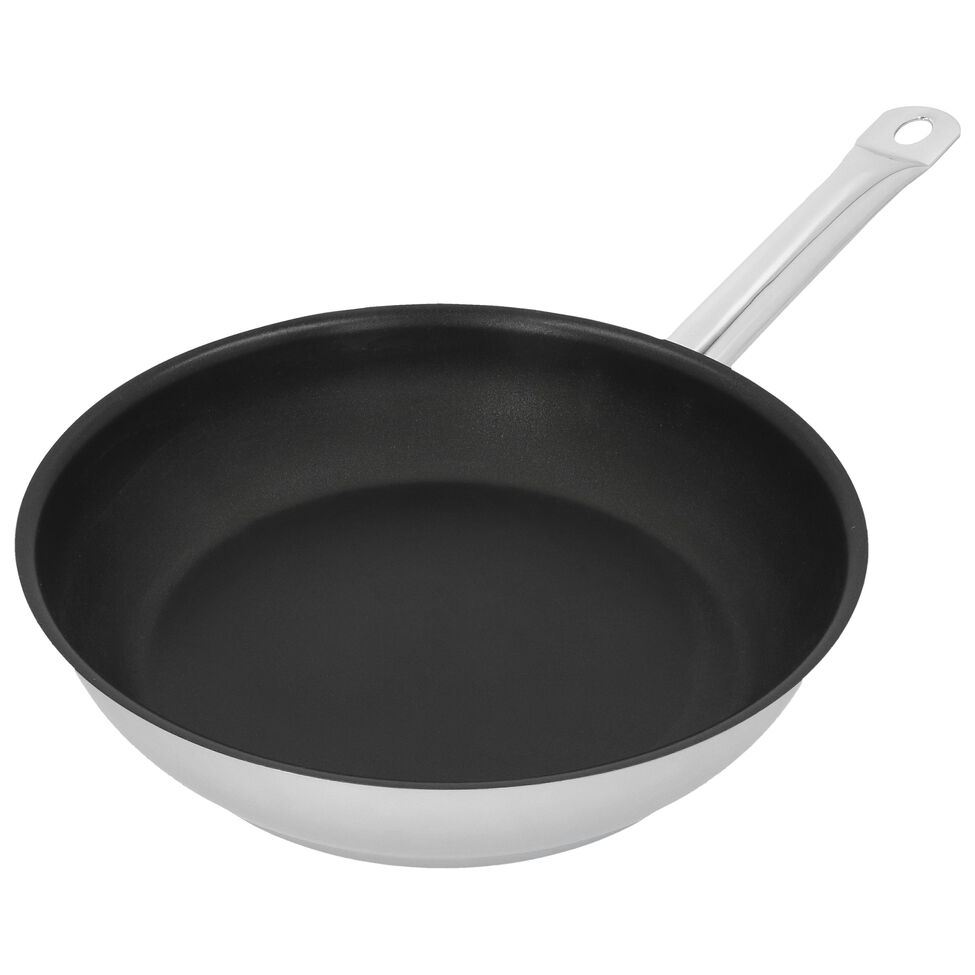 Bratpfanne 28 cm, 18/10 Edelstahl, Silber-Schwarz