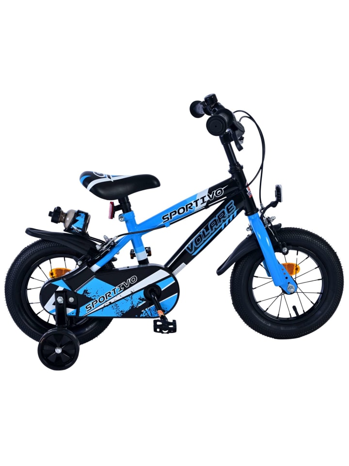 Volare Kinderfahrrad Sportivo für Jungen 12 Zoll Kinderrad Schwarz Blau 3 Jahre günstig kaufen onesize